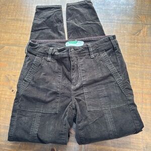 By Anthropologie Dark Brown Velvet  Mid Rise Skinny Utility Ankle Pants-Size 26